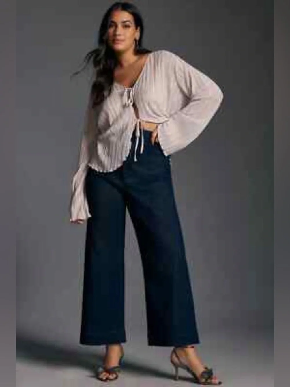 Maeve by Anthropologie The Colette Sparkle Wide Cropped Pants - Picture 3 of 13